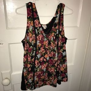 Merona Target Flower Button Down Blouse Sleeveless